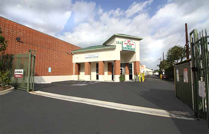 Front entrance to  Allen Ave. Self Storage facility.