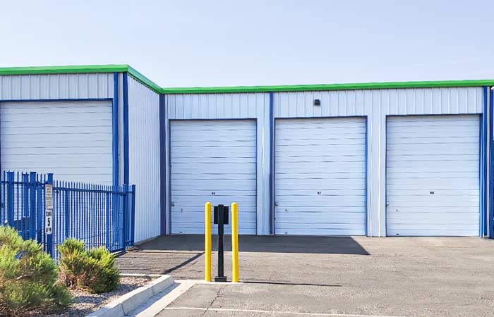 Electronic keypad entrance gate.